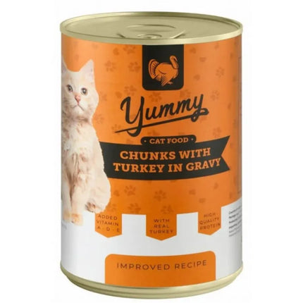 Filos Cat Yummy Cat Wet Food Adult Turkey in Gravy Can 400g