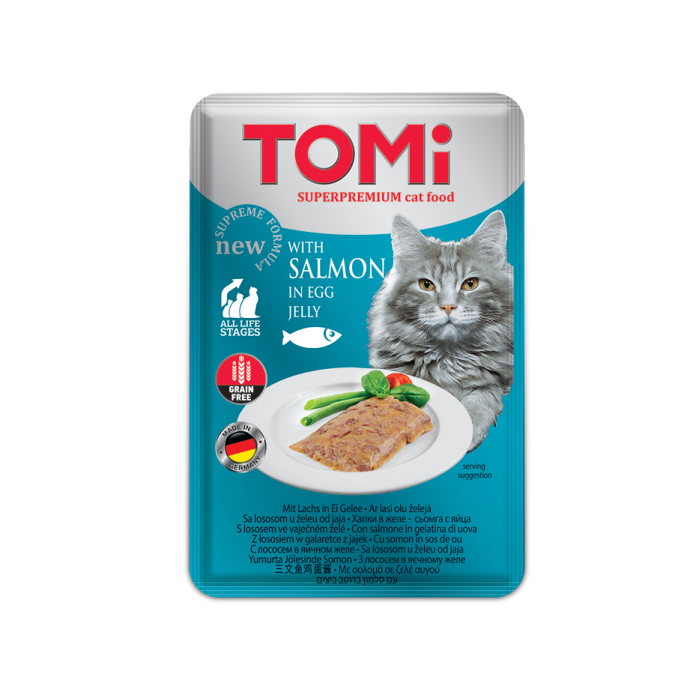 Tomi Wet Cat Food with Salmon in Egg Jelly 100 gr