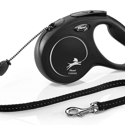 Flexi Dog Flexi Classic Medium Black 5m Retractable Tape Leash for Dogs Up to 25 kg