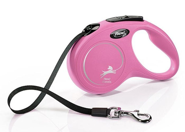 Flexi Dog Flexi Classic Small Pink 5m Retractable Tape Leash for Dogs Up to 15 kg