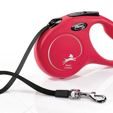 Flexi Dog Flexi Classic Small Red 5m Retractable Tape Leash for Dogs Up to 15 kg