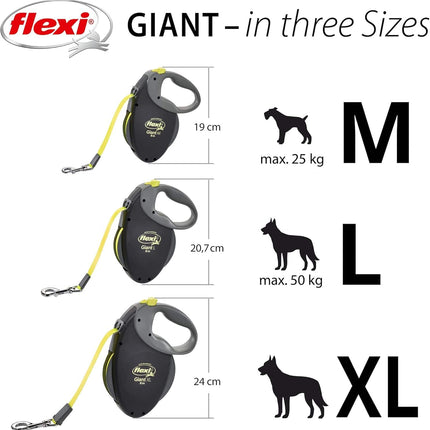 Flexi Dog Flexi Giant Large 8m Retractable Tape Leash for Dogs Up to 50 kg
