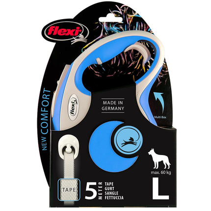 Flexi Dog Flexi New Comfort Tape Leash BLUE 5 m up to 60 kg