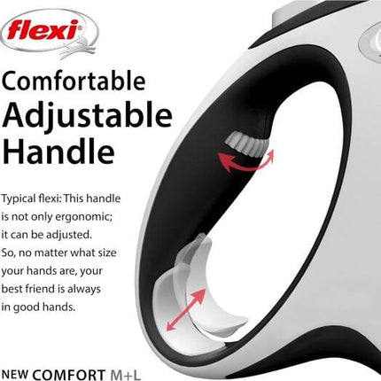 Flexi Dog Flexi New Retractable Comfort Belt 8 meters up to 50 kg Black