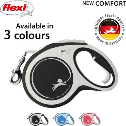 Flexi Dog Flexi New Retractable Comfort Belt 8 meters up to 50 kg Black