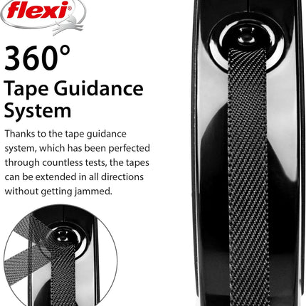 Flexi Dog Flexi Retractable Leash Style M Tape BLACK 5 M 25 Kg