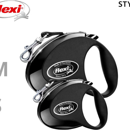 Flexi Dog Flexi Retractable Leash Style M Tape BLACK 5 M 25 Kg