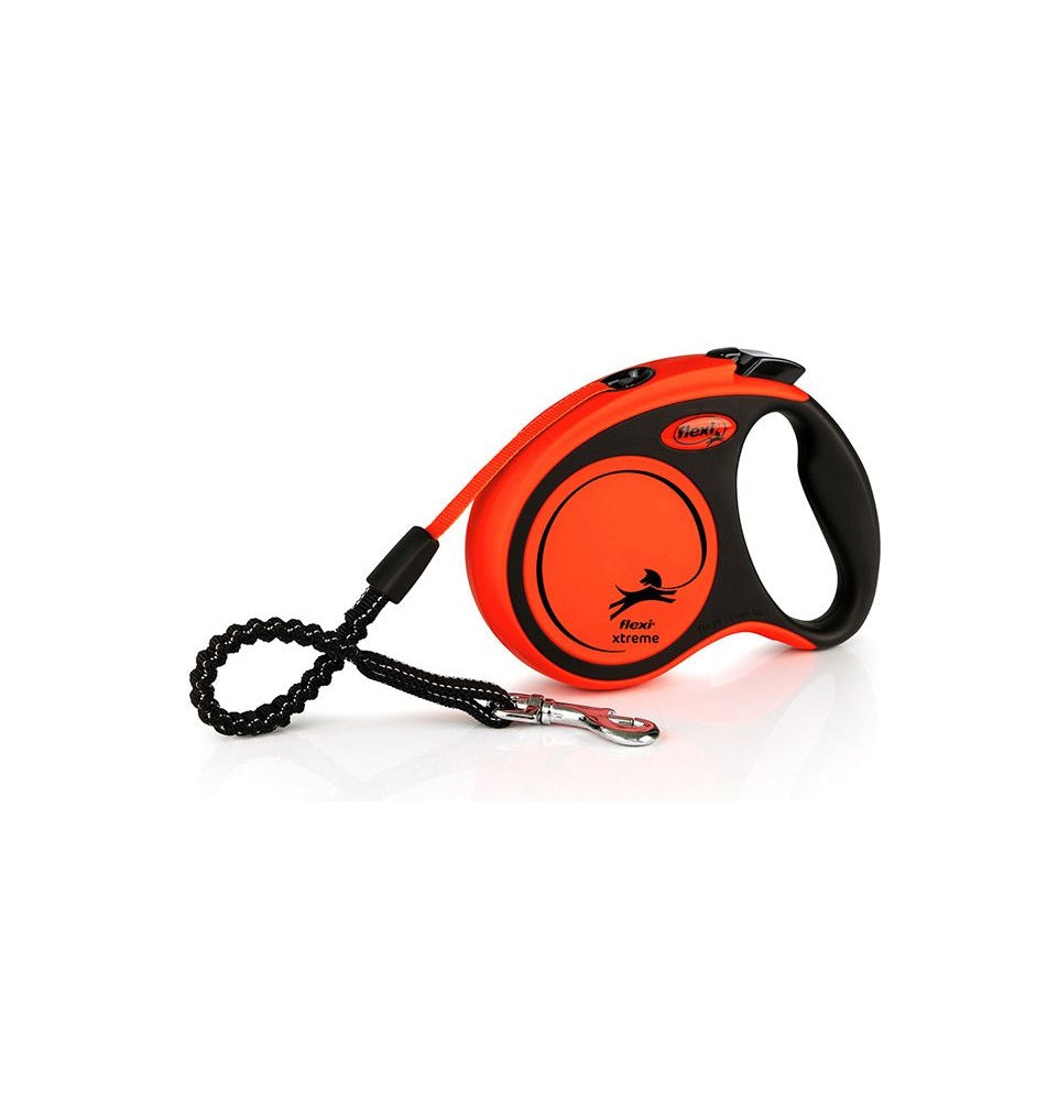 Flexi Xtreme XS Black and Orange 3m Retractable Tape Leash for Dogs Up to 15kg