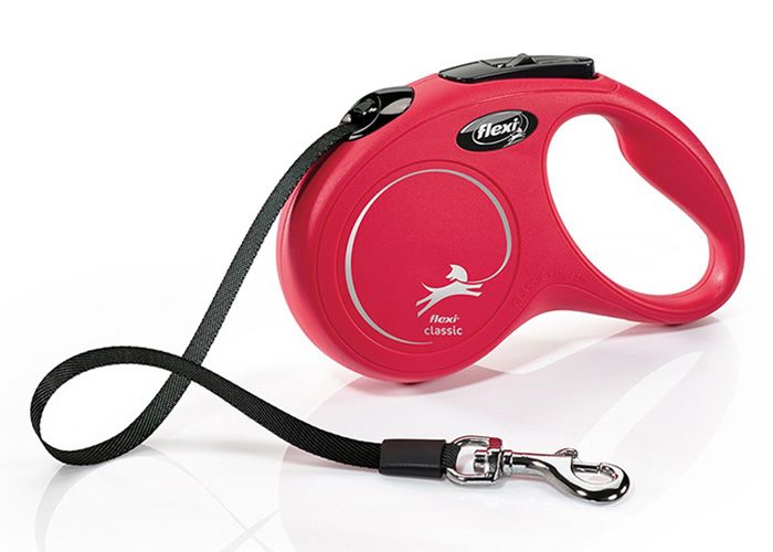 Flexi Classic Small Red 5m Retractable Tape Leash for Dogs Up to 15 kg
