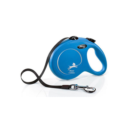 مقود دوكو لارج أزرق ورمادي عاكس وقابل للسحب بطول 5 أمتار للكلاب التي يصل وزنها إلى 50 كجم