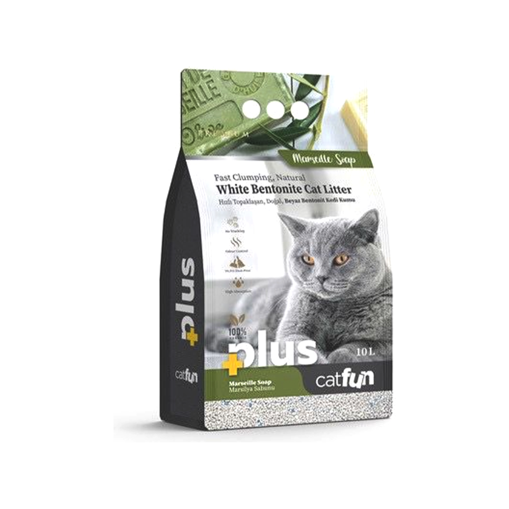 Cat Fun Plus White Bentonite Litter Marseille Soap Scent 10 L