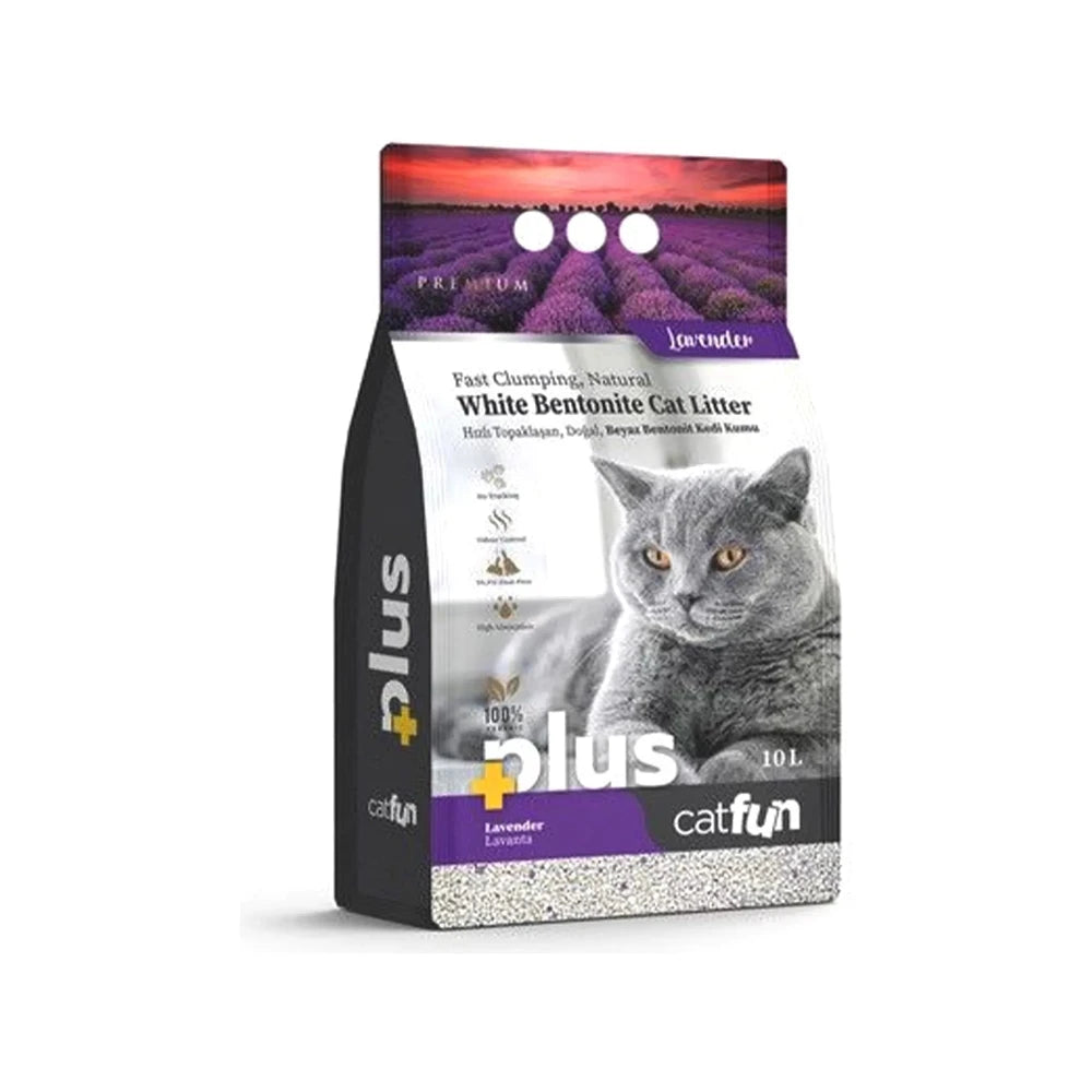 Cat Fun Plus White Bentonite Litter Lavender Scent 10 L