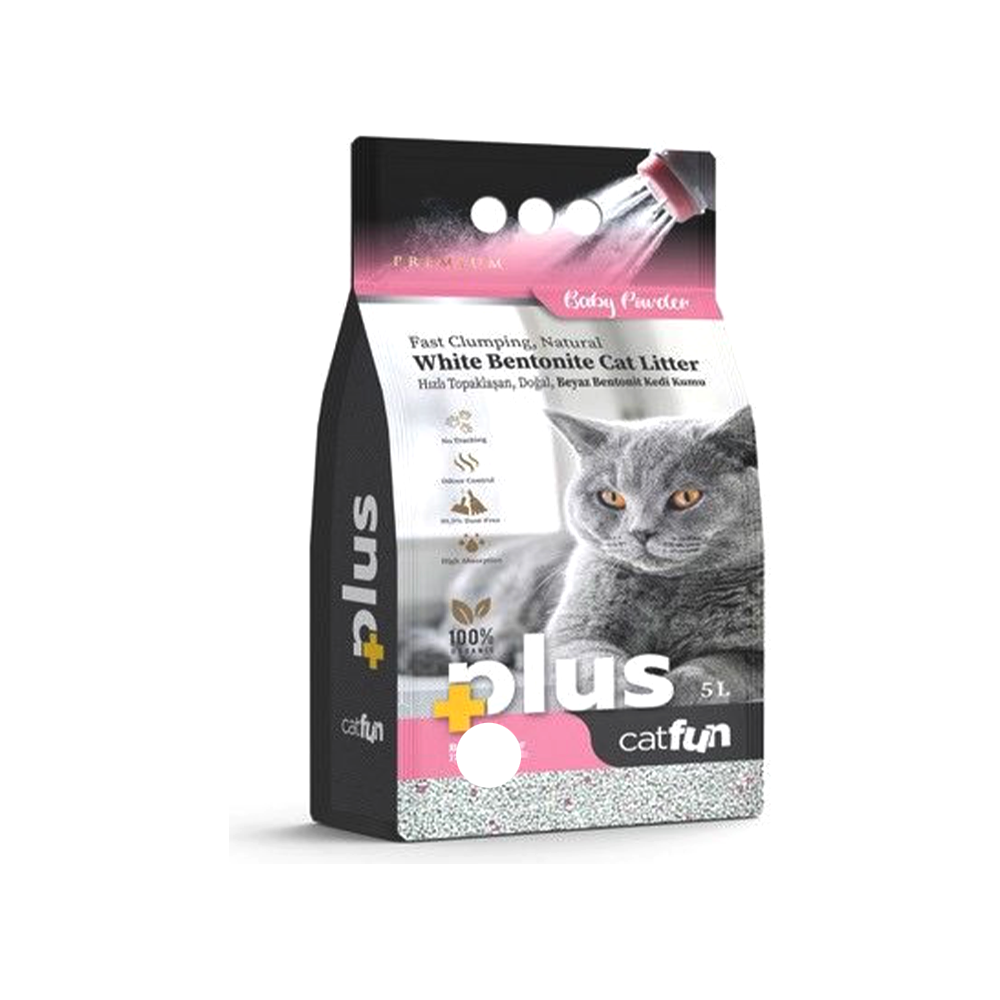 Cat Fun Plus White Bentonite Litter Baby Powder Scent 5 L
