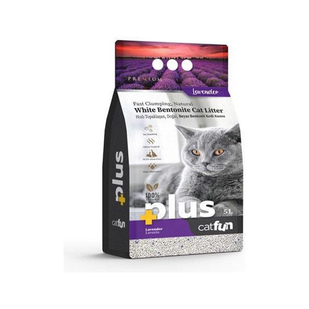 Cat Fun Plus White Bentonite Litter Lavender Scent 5 L