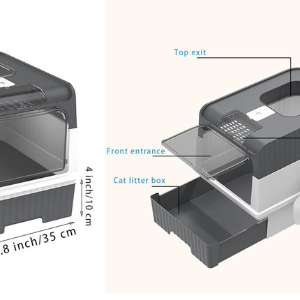 Generic Cat Large Cat Litter Box  with Drawer and Scoop  49 × 37 × 35 cm black