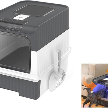 Generic Cat Large Cat Litter Box  with Drawer and Scoop  49 × 37 × 35 cm black