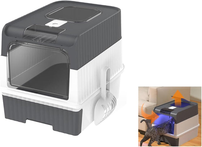 Generic Cat Large Cat Litter Box  with Drawer and Scoop  49 × 37 × 35 cm black