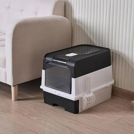 Generic Cat Large Cat Litter Box  with Drawer and Scoop  49 × 37 × 35 cm black