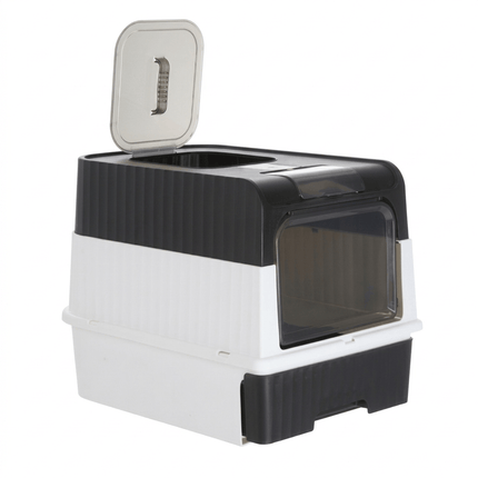 Generic Cat Large Cat Litter Box  with Drawer and Scoop  49 × 37 × 35 cm black