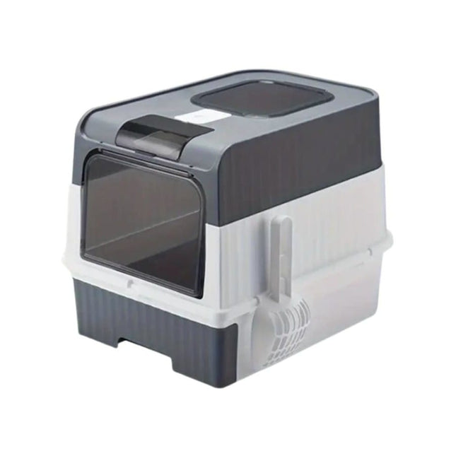 Generic Cat Large Cat Litter Box  with Drawer and Scoop  49 × 37 × 35 cm Gray