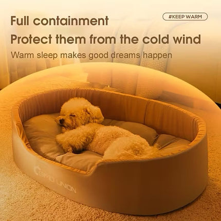 Gimo Union Dog and cat Gimo Union Washable Oval Pet Sofa Bed  Deep Encirclement Soft Bolster Dog And Cat Lounge Bed 75 × 50 cm