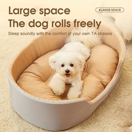 Gimo Union Dog and cat Gimo Union Washable Oval Pet Sofa Bed  Deep Encirclement Soft Bolster Dog And Cat Lounge Bed 75 × 50 cm