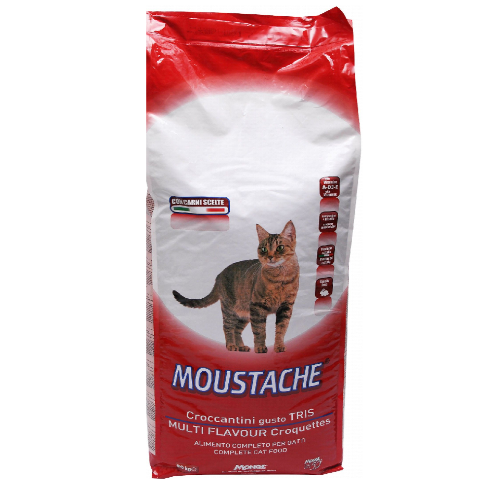 Moustache Multi Flavor Croquettes Dry Food for Adult Cats 2 kg