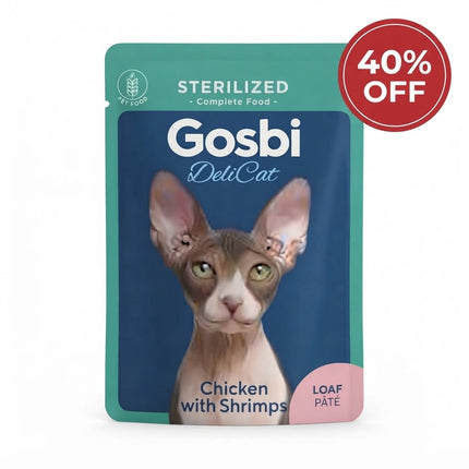 Gosbi Cat Gosbi Delicat Loaf Wet Food with Chicken and Shrimp for Sterilized Cats 70 gr