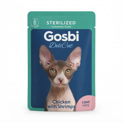 Gosbi Cat Gosbi Delicat Loaf Wet Food with Chicken and Shrimp for Sterilized Cats 70 gr