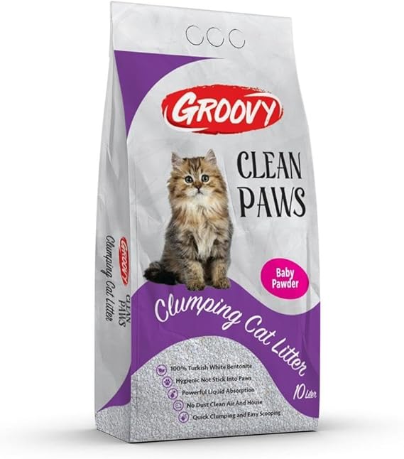 Groovy Cat Groovy Cat Litter Clean Paws Baby Powder Scent 10L