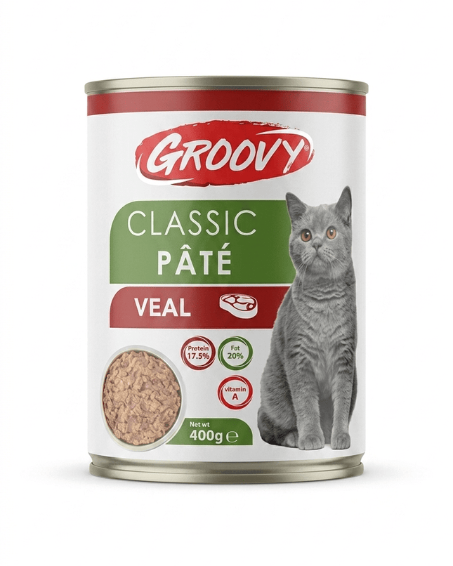 Groovy Cat Groovy Classic Pâté Veal Wet Cat Food 400g