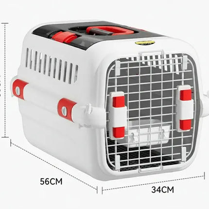 Groovy Cat Pet Carrier Large with Panoramic Sunroof Design Large Space Breathable Two-way Spring White