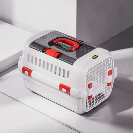 Groovy Cat Pet Carrier Large with Panoramic Sunroof Design Large Space Breathable Two-way Spring White