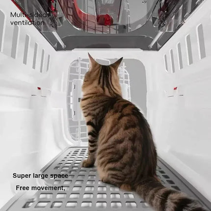 Groovy Cat Pet Carrier Large with Panoramic Sunroof Design Large Space Breathable Two-way Spring White