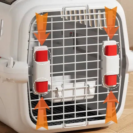Groovy Cat Pet Carrier Large with Panoramic Sunroof Design Large Space Breathable Two-way Spring White