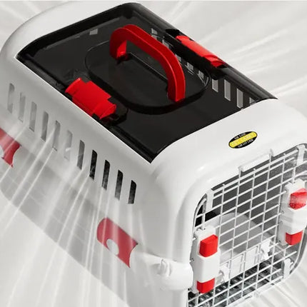 Groovy Cat Pet Carrier Large with Panoramic Sunroof Design Large Space Breathable Two-way Spring White
