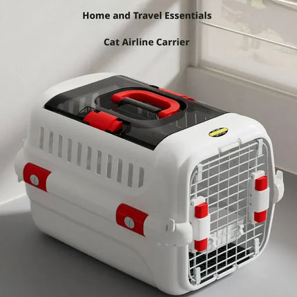 Groovy Cat Pet Carrier Large with Panoramic Sunroof Design Large Space Breathable Two-way Spring White
