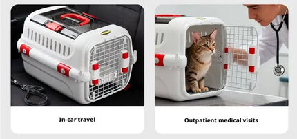 Groovy Cat Pet Carrier Large with Panoramic Sunroof Design Large Space Breathable Two-way Spring White