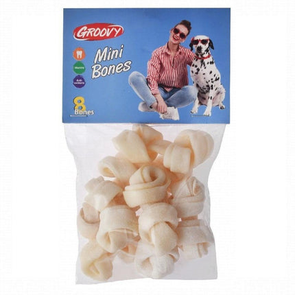 Groovy Dog Groovy Mini Knotted Bone Dog Treats 8 per pack