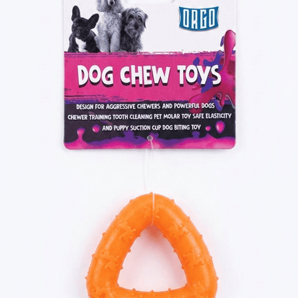 Groovy Dog Orgo Triangle Durable Dog Molar Chew Toy Orange