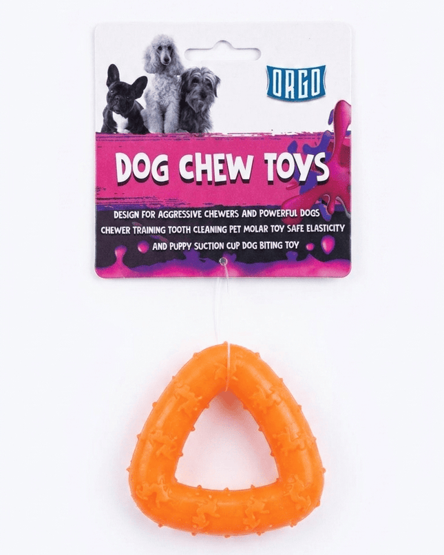 Groovy Dog Orgo Triangle Durable Dog Molar Chew Toy Orange