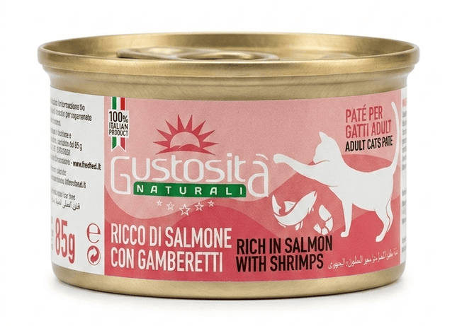 Gustosita Cat Gustoita Naturali adult cat pate salmon with shrimps 85g