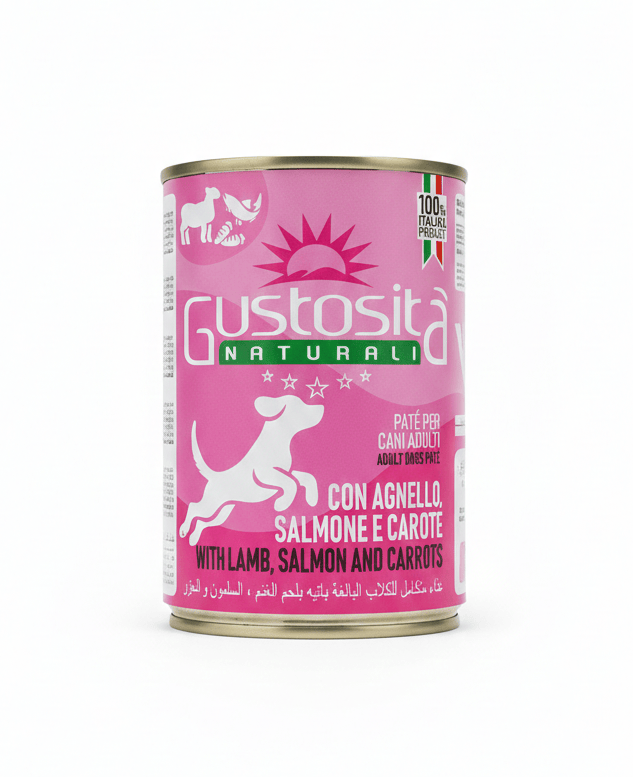 Gustosita Dog Gustosita Naturali adult Dog pate lamb salmon and carrots 400G