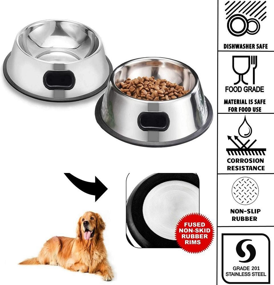 Stainless Steel Pet Bowl Regular Non Skid size 6