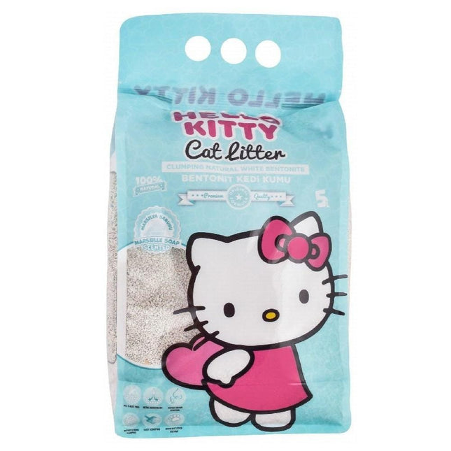 Hello Kitty Cat Hello Kitty White Bentonite Clumping Cat Litter Marseille Soap 5 L