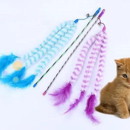 Hello Mickey Cat Feather toy for cats with bells