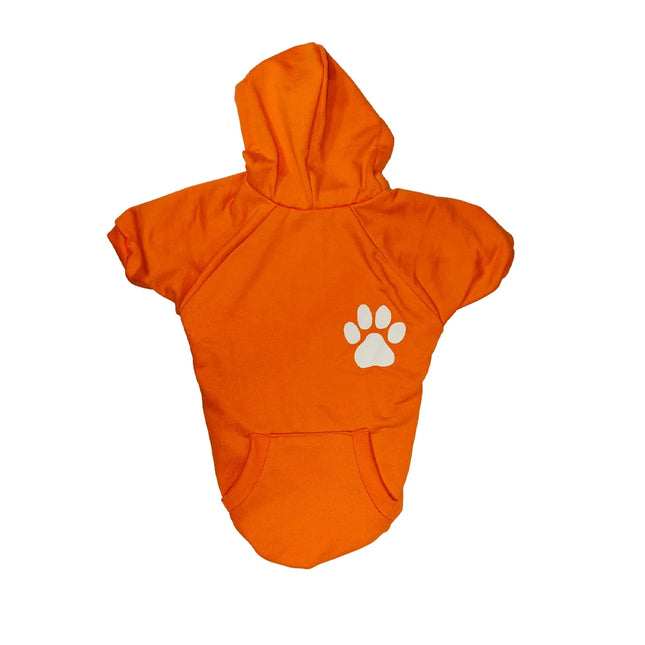 Large Orange Printed Dog Hoodie