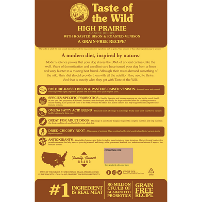 Taste of the Wild High Prairie Dry Dog Food with Bison and Roasted Venison 2 kg