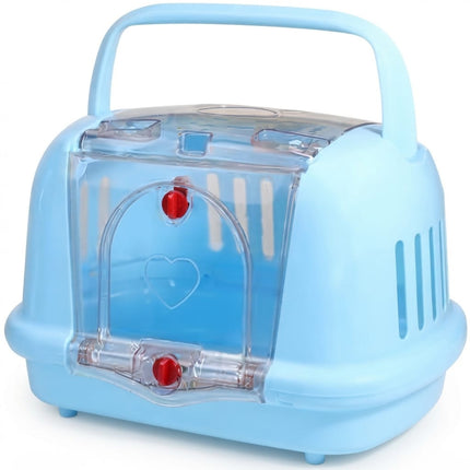 Himalaya Dog and cat Portable Small Pet Carrier Box Transparent Front Door Travel Kennel Light Blue 51 × 36 cm