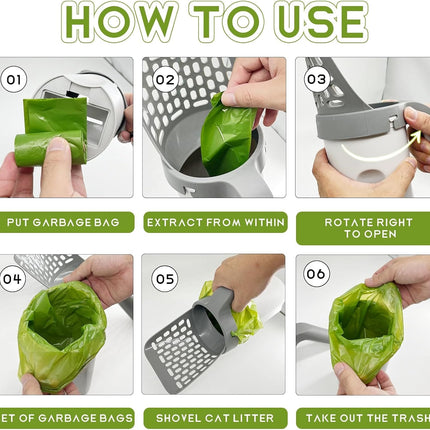 HMA Cat Cat Litter Scooper with Holder  2 in 1 Cat Litter Shovel